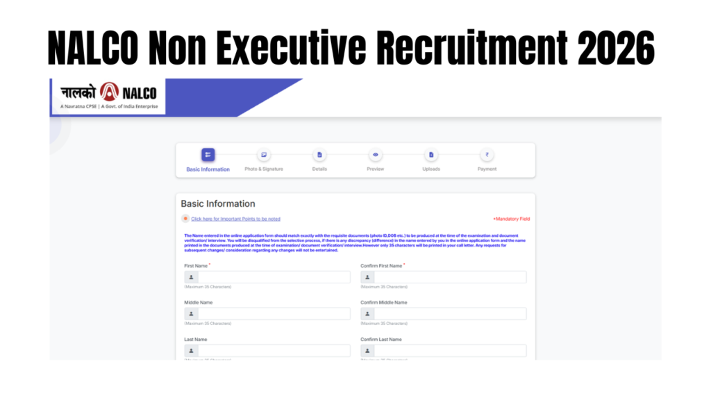 NALCO Non Executive Recruitment 2026
